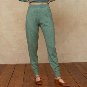 Christy Dawn Green Track Pants with Elastic Cuffs
